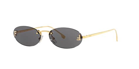 Fendi FE4075US 54 Grey & Gold Shiny Sunglasses .